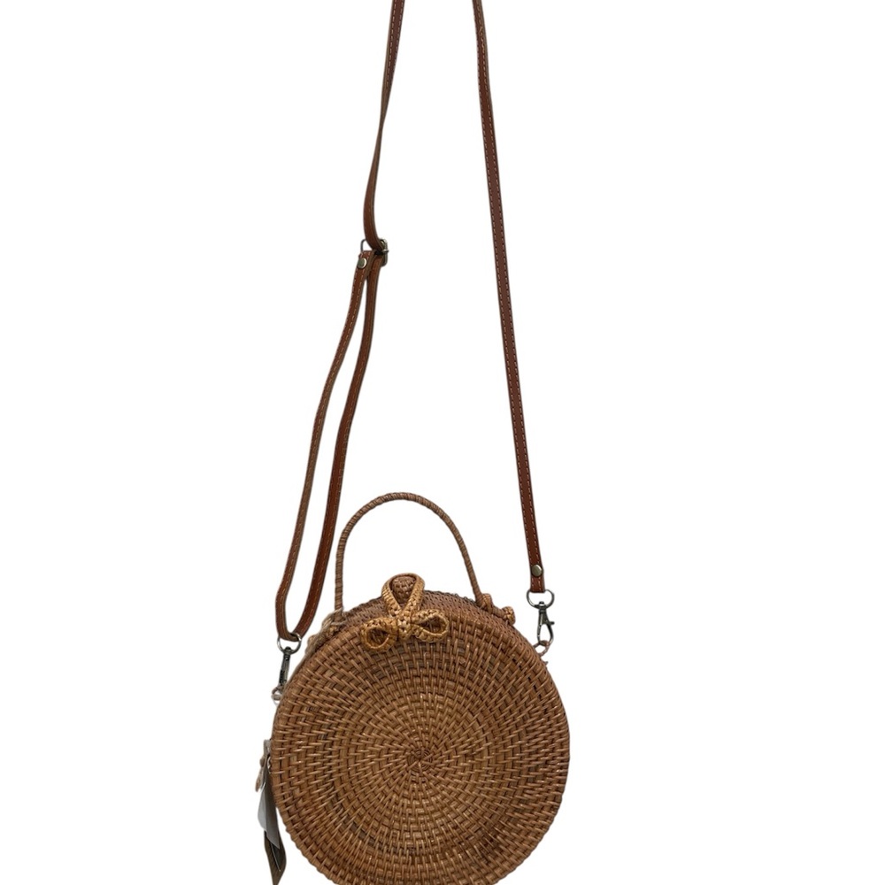 Brown Woven Crossbody Bag